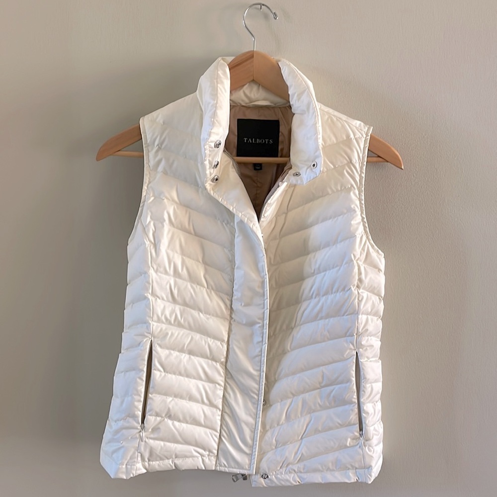Talbots puffy vest, off-white, like-new condition